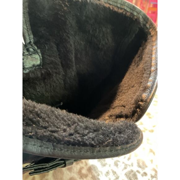 Baretraps Black Suede Leather Boots with Faux Fur Lining and Zips Size 8.5 - Picture 3 of 7